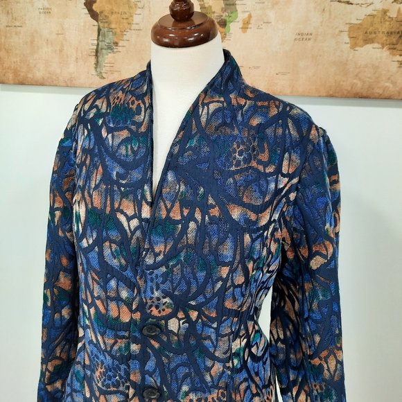 Vtg 90s reversible tapestry blazer - Picture 3 of 13